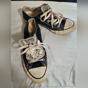 Converse Women's Black and White Canvas Sneakers